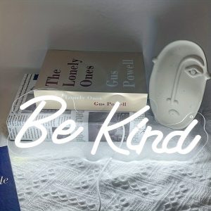 1 pc Be Kind LED Neon Sign, Ambient Wall Decoration Neon Sign for Hair Salon, Party, Office, Game Room, Restaurant, Family, Club, Living Room, Bar, Bedroom and Home Wall Decoration, Preferred for Friends and Family's Birthday and Holiday Gifts, USB Powered Illuminated Sign Hanging Device, 5V USB Power Supply