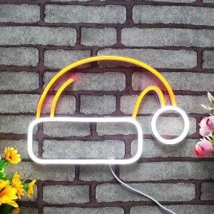 1 pc Christmas Hat Wall Neon Sign Decoration, Dimmable LED Christmas Atmosphere Wall Decor Neon Sign, Perfect for Christmas Parties, Bedrooms, Birthday Parties, Bars, Shops, Game Rooms, Clubs, Rooms, Friends Gatherings Wall Decor, Top Choice as a Gift for Friends' Birthdays or Christmas, USB-powered illuminated sign hanging kit, 5V USB power supply