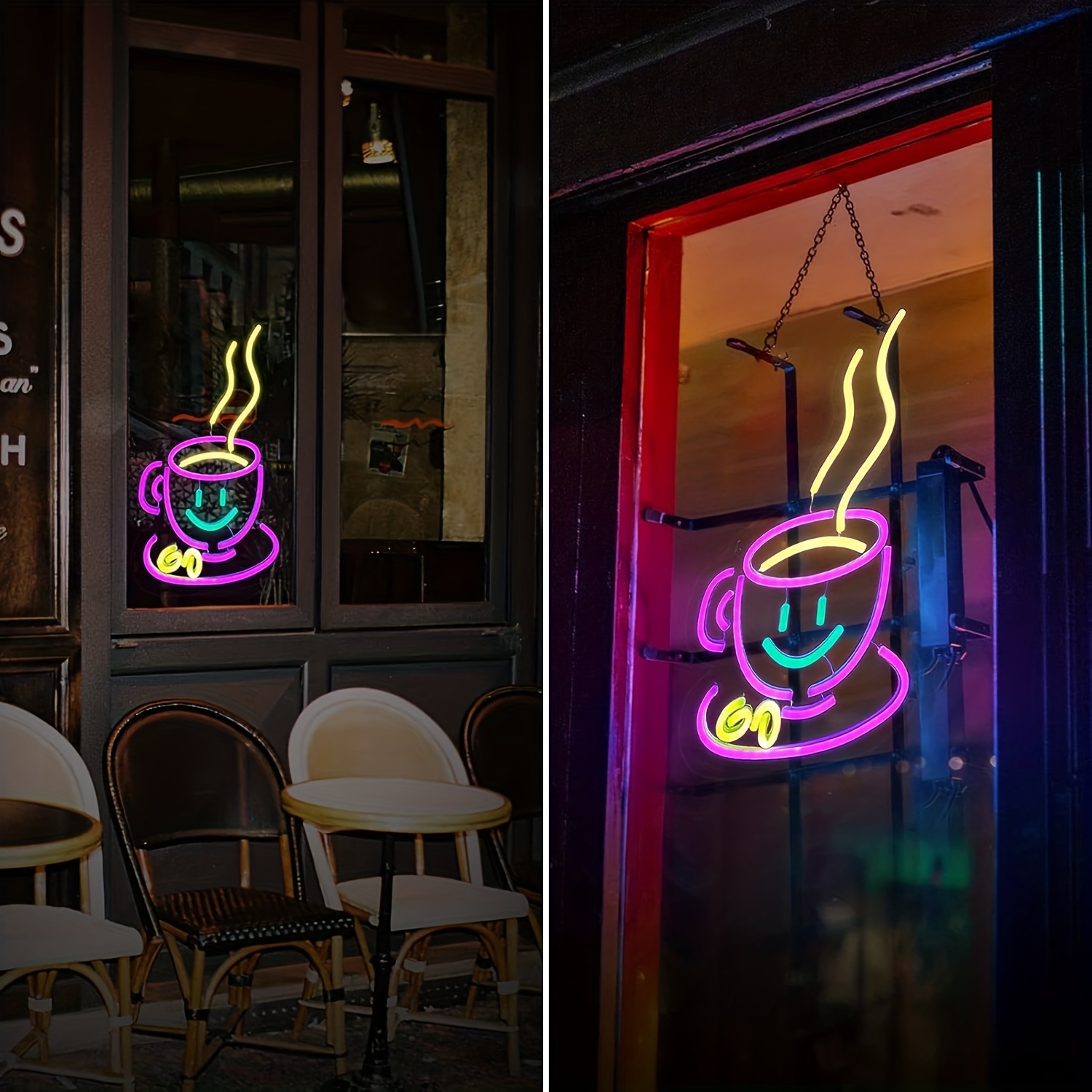 1 pc Coffee and Tea Bar LED Neon Sign, Wall Decoration Neon Sign for Kitchen, Clubs, Coffee Shops, Hotels, Bedrooms, Shops, Rooms, Friends Gatherings, Coffee Lovers Wall Decoration, 5 V USB Power Supply - 图片 3