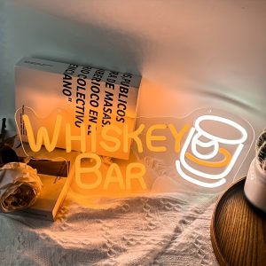 1 pc Whiskey Bar LED Neon Sign, Wall Decoration Neon Sign for Bars, Parties, Home, Living Room, Game Room, Gifts for Friends, Bedroom and Home Wall Decoration, 5 V USB Power Supply