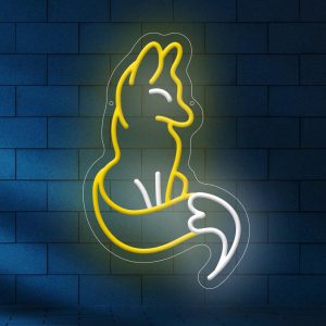 1 pc Fox LED Neon Sign, Wall Decoration Neon Sign for Bars, Clubs, Bedrooms, Living Rooms, Shops, Party Gifts Wall Decoration, 5 V USB Power Supply