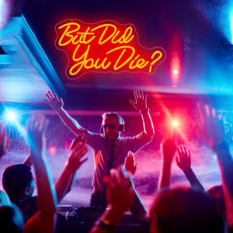 1 pc red But Did You Die LED neon sign, ambient wall decoration neon sign for home, party, living room, bar, club, game room, as a birthday, holiday gift, bedroom and home wall decoration, USB powered illuminated sign hanging device, 5V USB power supply - 图片 6