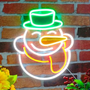 1 pc Christmas Snowman Wall Neon Sign, Dimmable LED Christmas Atmosphere Wall Decor Neon Sign, Perfect for Christmas Parties, Bedrooms, Birthday Parties, Bars, Shops, Game Rooms, Clubs, Rooms, Friends Gatherings Wall Decor, Top Choice as Birthday or Christmas Gift for Friends and Family, USB-powered illuminated sign hanging kit, 5V USB power supply