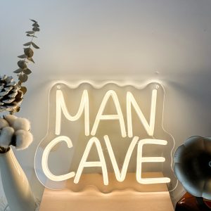 1 pc Man Cave Neon Sign Warm White Neon Dimmable LED Sign, Great for Birthday Parties, Bedrooms, Beauty, Game Rooms, Bars, Shops, Rooms, Friends Gatherings Aesthetically Pleasing Neon Illuminated Wall Decor, 5V USB Power Supply