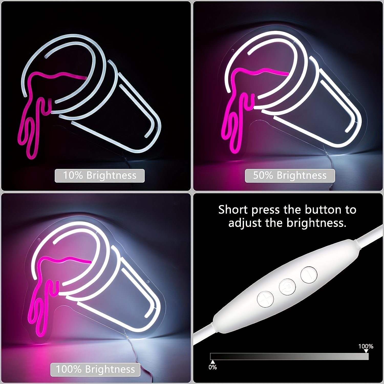 1 pc Double Cups LED neon sign, ambient wall decoration neon sign for party, restaurant, home bar, coffee shop, living room, bar, bedroom and home wall decoration, preferred as friends and family birthday, holiday gift, USB powered light up sign hanging device, 5V USB power supply - 图片 5