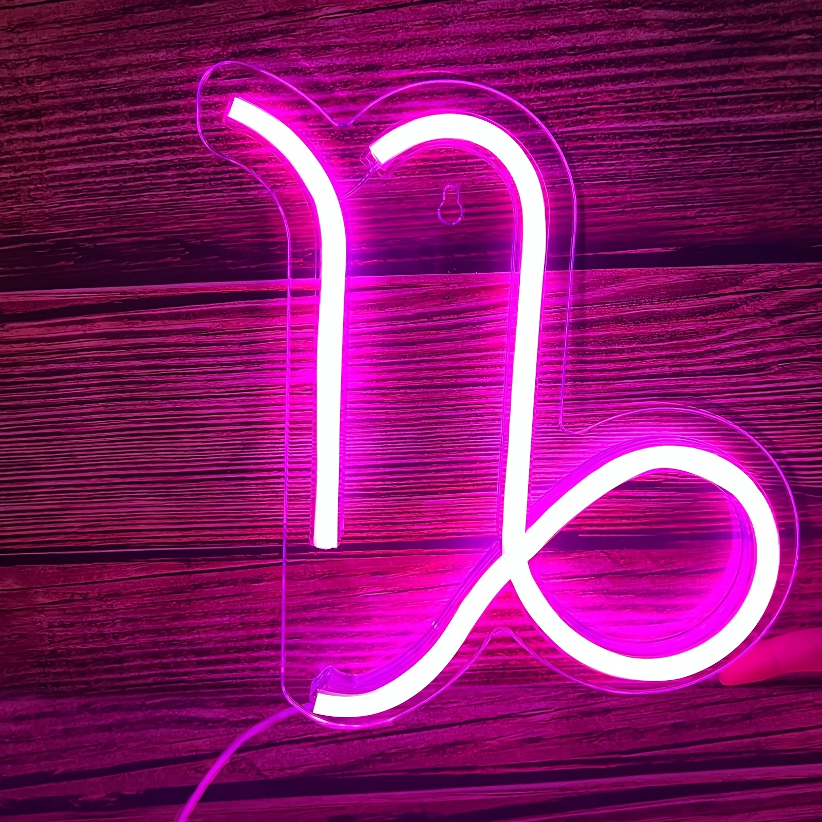 1 pc The Capricorn LED Neon Sign, Astrology Horoscope Ambiance Wall Decoration Neon Sign for Home, Party, Living Room, Bar, Club, Game Room, as Birthday, Holiday Gift, Bedroom and Home Wall Decoration, USB Powered Illuminated Sign Hanging Unit, 5V USB Power Supply - 图片 5