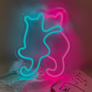 1 pc Cute Cat LED Neon Sign, Space Ambiance Wall Decoration Neon Sign for Home, Party, Living Room, Game Room, Club, as Birthday, Holiday Gift, Bedroom and Home Wall Decoration Neon Sign, 5 V USB Power Supply