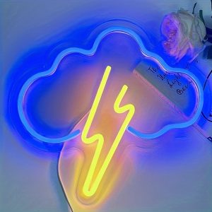 1 pc Cloud LED neon sign, ambient wall decor neon sign for home, party, living room, game room, bar, club, office, as birthday, holiday gift, bedroom and home wall decor neon sign, 5V USB power supply