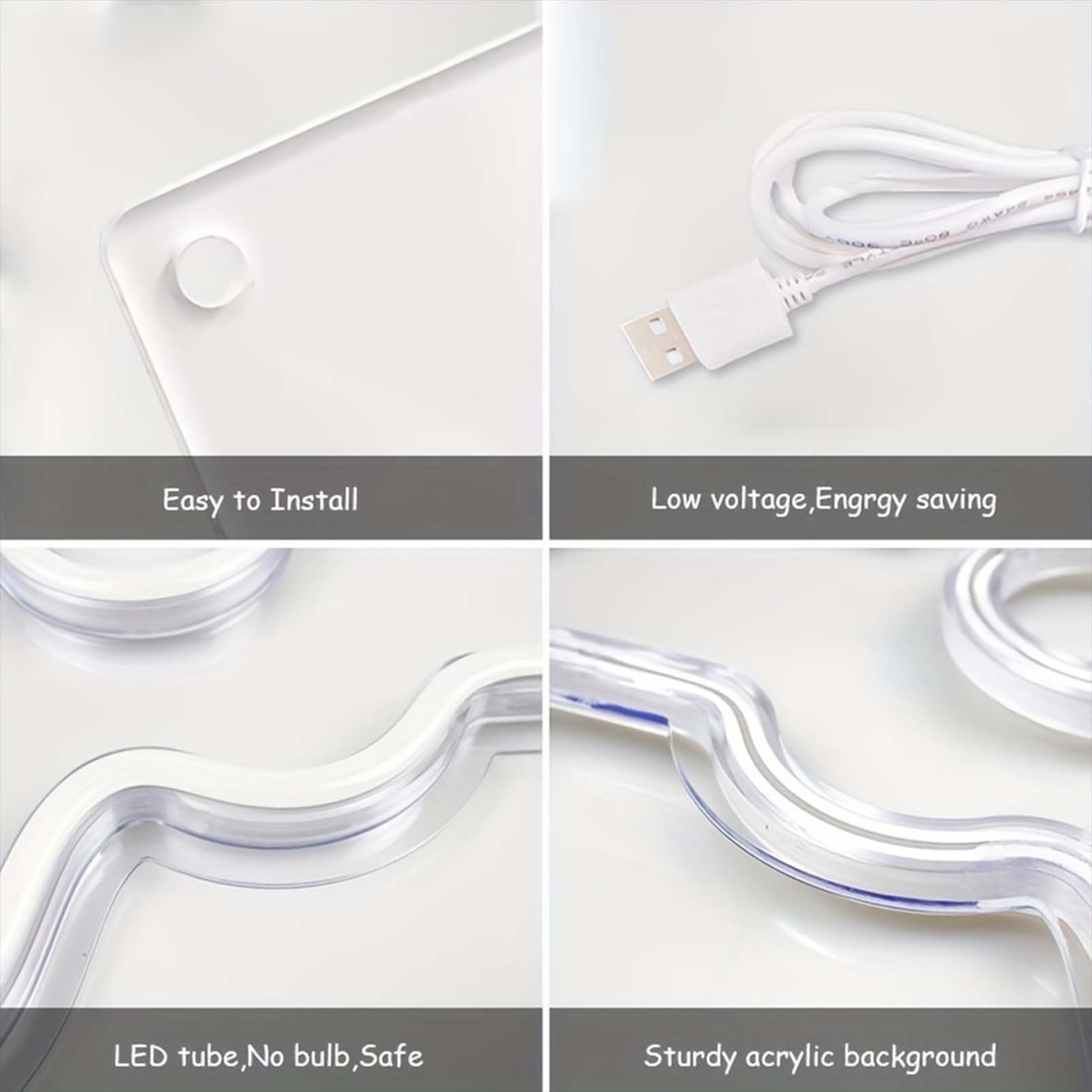 1 pc Bat Halloween Wall Neon Decoration, Dimmable LED Halloween Ambiance Wall Decoration Neon Sign, great for Halloween parties, bedrooms, birthday parties, pubs, shops, games rooms, clubs, rooms, friends party wall decorations, as a first choice for friends' family birthdays, Halloween gifts, USB powered light up sign hanging device, 5V USB power supply - 图片 7