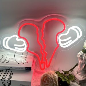 1 pc Heartbreak LED Neon Sign, Ambient Wall Decor Neon Sign for Home, Party, Living Room, Game Room, Club, as Birthday, Holiday Gift, Bedroom and Home Wall Decor Neon Sign, 5 V USB Power Supply