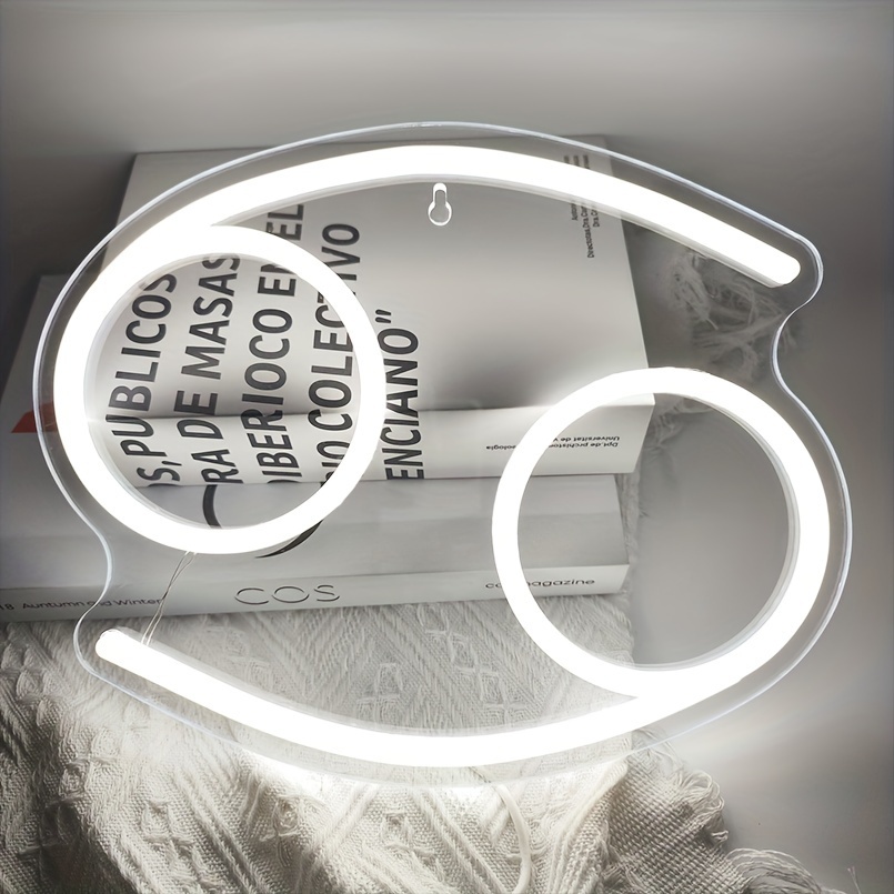 1 pc The Cancer LED Neon Sign, Astrology Horoscope Ambiance Wall Decoration Neon Sign for Home, Party, Living Room, Bar, Club, Game Room, as Birthday, Holiday Gift, Bedroom and Home Wall Decoration, USB Powered Illuminated Sign Hanging Unit, 5V USB Power Supply