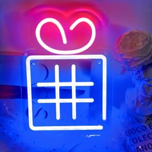1 pc Christmas Gift Box Wall Neon Sign Decoration, Dimmable LED Christmas Atmosphere Wall Decor Neon Sign, Perfect for Christmas Parties, Bedrooms, Birthday Parties, Bars, Shops, Game Rooms, Clubs, Rooms, Friends Gatherings Wall Decor, Top Choice as a Gift for Friends' Birthdays or Christmas, USB-powered illuminated sign hanging kit, 5V USB power supply