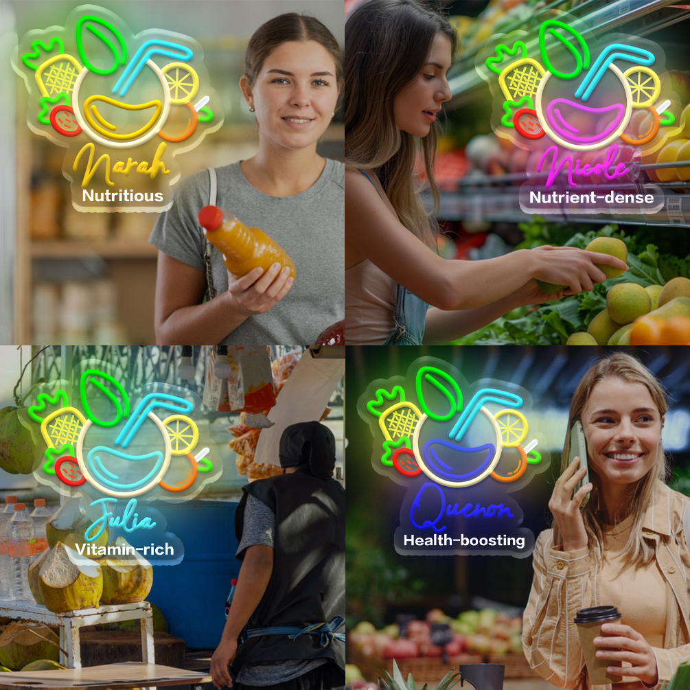 Customised fresh juice and name neon signs, personalised LED neon lights, perfect for graduation season, juice bars, food trucks, parties, cafés, living rooms and home décor. An ideal unique gift for graduation celebrations, parties, clubs, housewarmings and more! - 图片 8