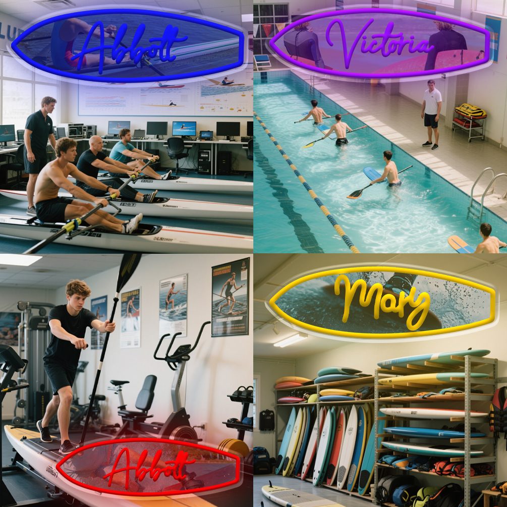 Customised neon signs featuring surfboard images and names, UV-printed graphics, personalised LED neon lighting. Perfect for bars, clubs, surf parks, water parks, beaches, living rooms and home décor. An ideal unique gift for surf enthusiasts, parties, housewarmings and more! - 图片 7
