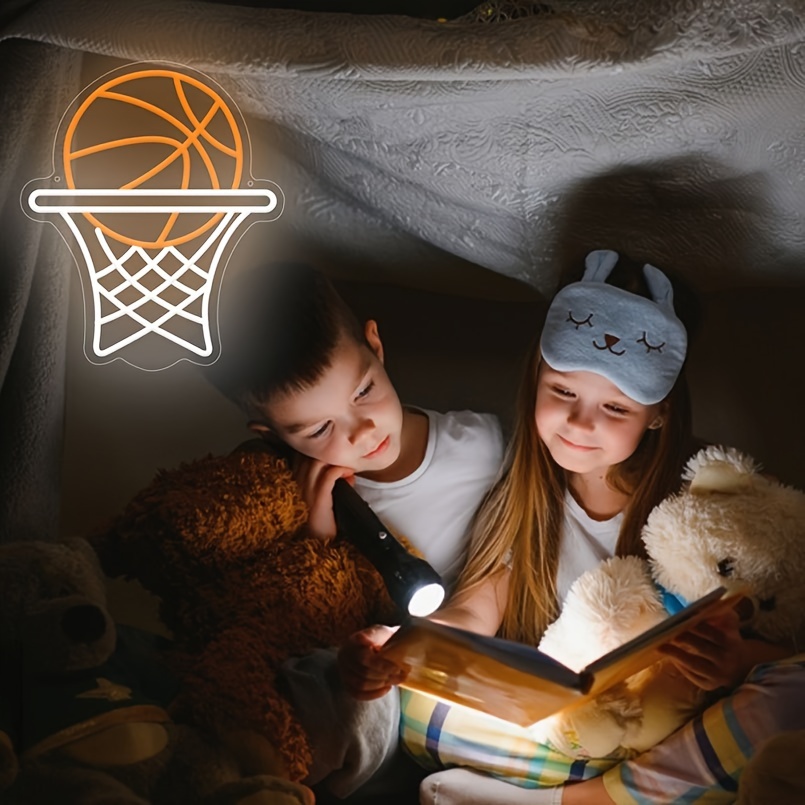 1 pc Basketball Hoop LED Neon Sign, Ambient Wall Decor Neon Sign for Home, Basketball Themed Party, Living Room, Game Room, Office, as Birthday, Holiday Gift, Bedroom and Home Wall Decor Neon Sign, 5 V USB Power Supply - 图片 6