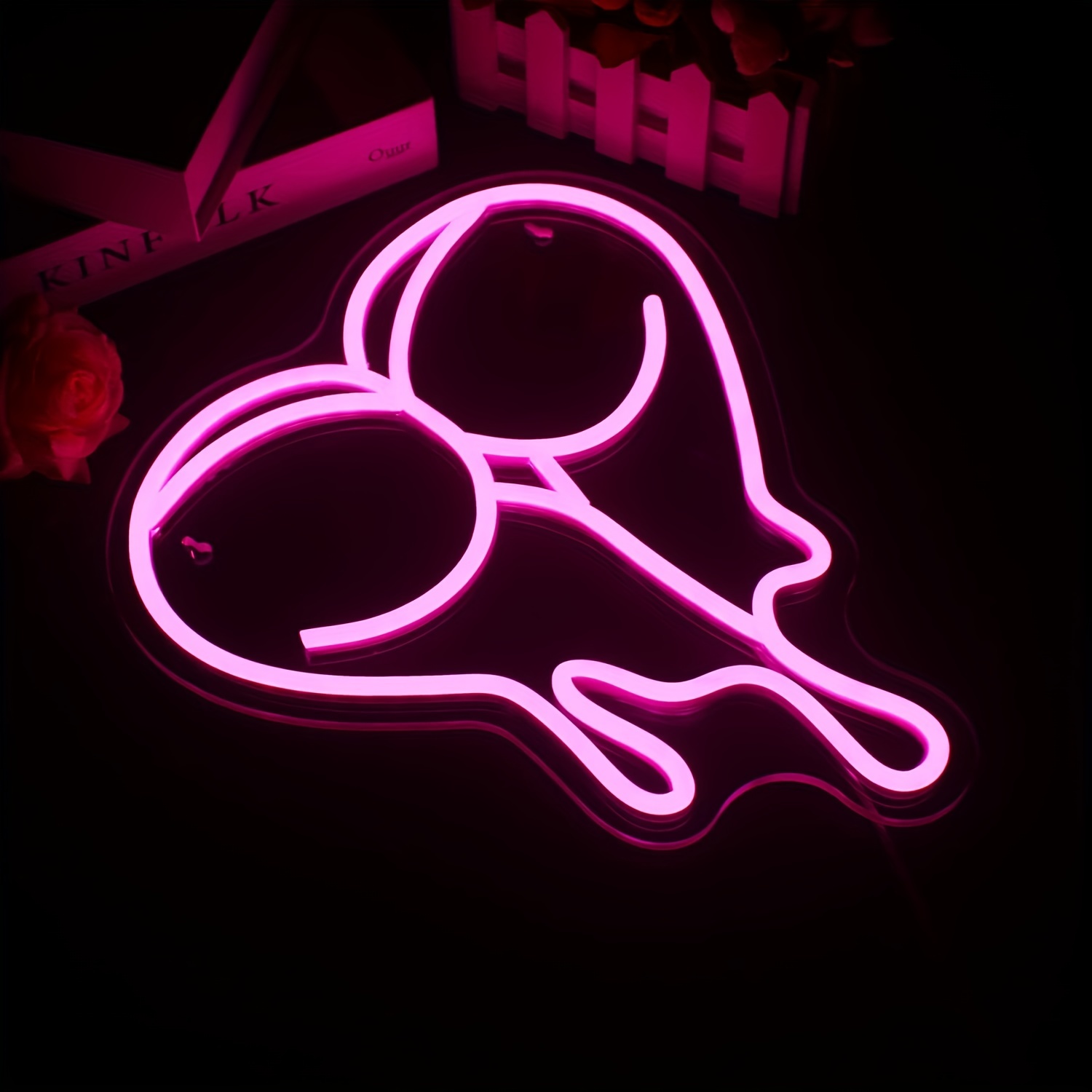 1 pc Love LED Neon Sign, Wall Decor Neon Sign for Home, Wedding, Party, Engagement, Bar, Living Room, Birthday and Valentine's Day Holiday Gifts, Bedroom and Home Wall Decor, USB Powered Illuminated Sign Hanging Unit, 5V USB Power Supply - 图片 5