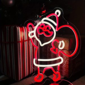 1 pc Santa Claus Wall Neon Sign Decoration, Dimmable LED Christmas Atmosphere Wall Decor Neon Sign, Perfect for Christmas Parties, Bedrooms, Birthday Parties, Bars, Shops, Game Rooms, Clubs, Rooms, Friends Gatherings Wall Decor, Top Choice as a Gift for Friends' Birthdays or Christmas, USB-powered illuminated sign hanging kit, 5V USB power supply