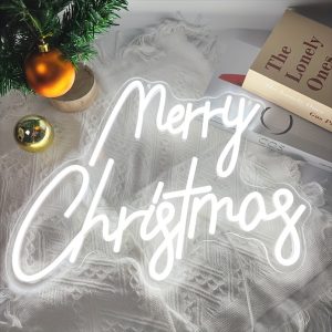 1 pc Merry Christmas Neon Lights, Dimmable LED Christmas Decoration Lights, Perfect for Christmas Party, Bedroom, New Year, Bar, Shop, Room, Wedding Wall Decoration, USB Powered Light Up Sign Hanging Device, 5V USB Power Supply