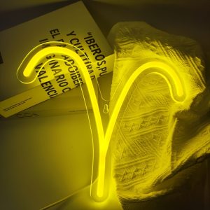 1 pc The Aries LED Neon Sign, Astrology Horoscope Ambiance Wall Decoration Neon Sign for Home, Party, Living Room, Bar, Club, Game Room, as Birthday, Holiday Gift, Bedroom and Home Wall Decoration, USB Powered Illuminated Sign Hanging Unit, 5V USB Power Supply