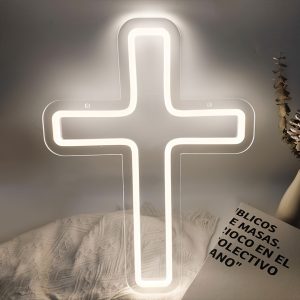1 pc cross LED neon sign, space ambiance wall decor neon sign for home, party, living room, bar, as birthday, holiday gift, bedroom and home wall decor neon sign, 5 V USB power supply