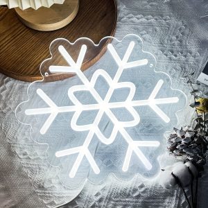 1 pc Snowflake Wall Neon Decoration, Dimmable LED Christmas Ambiance Wall Decoration Neon Sign, perfect for Christmas parties, bedrooms, birthday parties, pubs, shops, games rooms, clubs, rooms, friends party wall decorations, as a friend's family birthday, Christmas gift preferred, USB powered light up sign hanging unit, 5V USB power supply