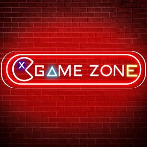 1 PC GAME ZONE LED NEON SIGN, WALL DECOR NEON SIGN FOR HOME, LIVING ROOM, GAME ROOM, BIRTHDAY PARTY GIFTS, BEDROOM AND HOME WALL DECOR, 5 V USB POWER SUPPLY