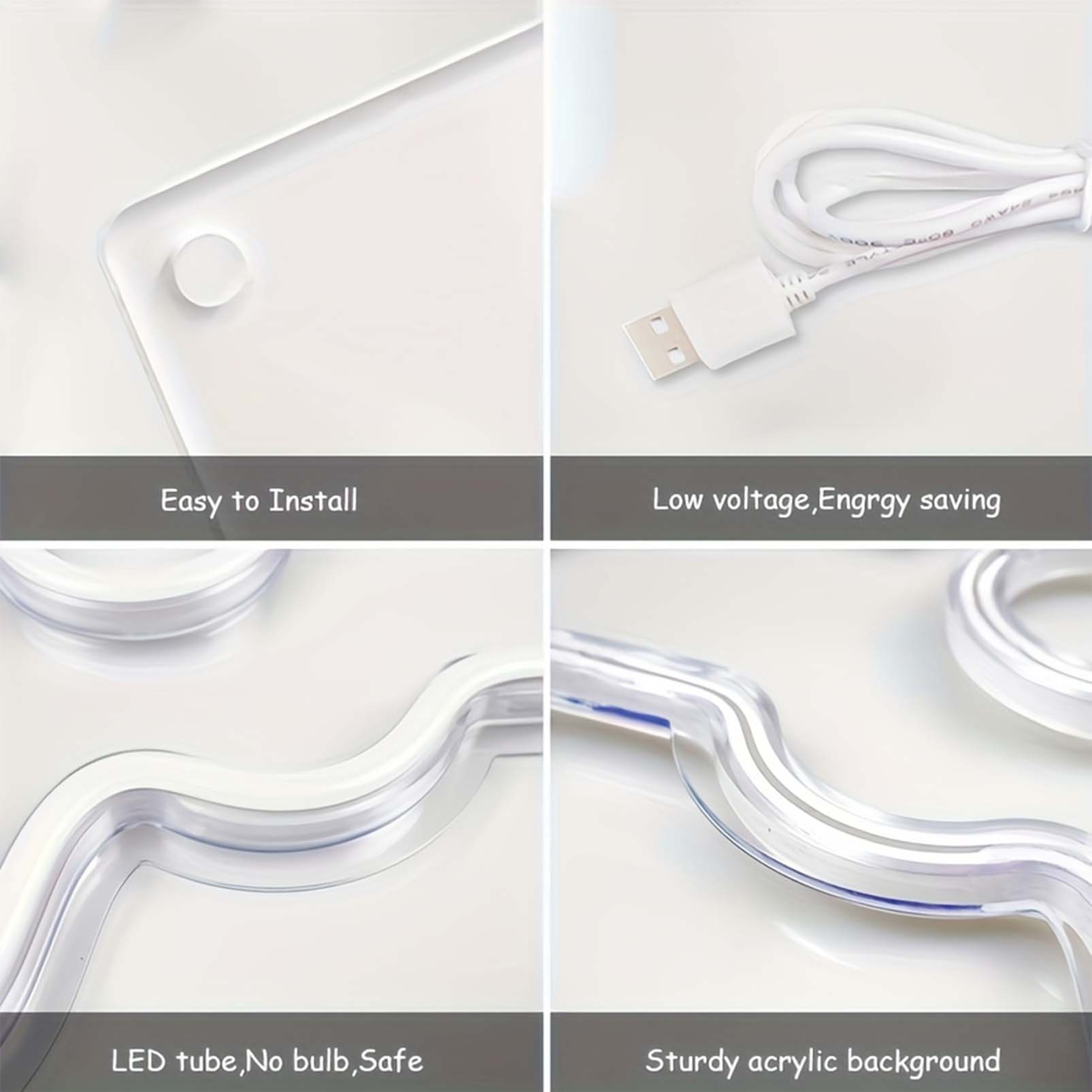 1 pc Bat Halloween Wall Neon Decoration, Dimmable LED Halloween Ambiance Wall Decoration Neon Sign, great for Halloween parties, bedrooms, birthday parties, pubs, shops, games rooms, clubs, rooms, friends party wall decorations, as a first choice for friends' family birthdays, Halloween gifts, USB powered light up sign hanging device, 5V USB power supply - 图片 7