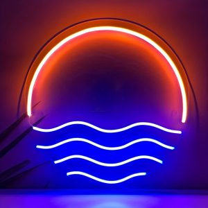 1 pc Tropical Sunset & Sea LED Neon Sign, Wall Decoration Neon Sign for Party, Home, Shop, Studio, Bedroom and Home Wall Decoration, 5 V USB Power Supply