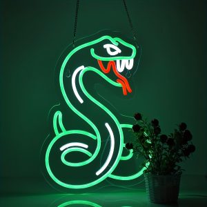 1 pc Snake LED Neon Sign, Wall Decor Neon Illuminated Sign for Birthday Parties, Game Rooms, Shops, Bars, Clubs, Bedrooms and Home Wall Decor Neon Sign, 5 V USB Power Supply