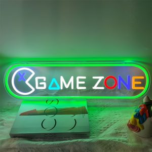1 pc Game Zone LED neon sign, ambient wall decor neon sign for home, party, living room, game room, bar, club, as birthday, holiday gift, bedroom and home wall decor neon sign, 5V USB power supply