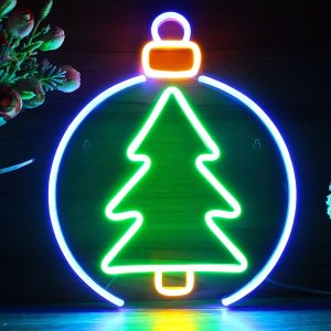 1 pc  Christmas Tree Wall Neon Sign, Dimmable LED Christmas Atmosphere Wall Decor Neon Sign, Perfect for Christmas Parties, Bedrooms, Birthday Parties, Bars, Shops, Game Rooms, Clubs, Rooms, Friends Gatherings Wall Decor, Top Choice as Birthday or Christmas Gift for Friends and Family, USB-Powered Illuminated Sign Hanging Kit, 5V USB Power Supply