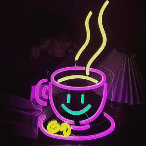1 pc Coffee and Tea Bar LED Neon Sign, Wall Decoration Neon Sign for Kitchen, Clubs, Coffee Shops, Hotels, Bedrooms, Shops, Rooms, Friends Gatherings, Coffee Lovers Wall Decoration, 5 V USB Power Supply