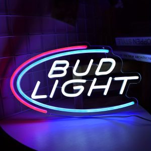 1 pc Bud Light LED Neon Sign, Wall Decor Neon Sign for Parties, Bars, Garages, Clubs, Men's Caves, Bedrooms and Home Wall Decor, 5 V USB Power Supply