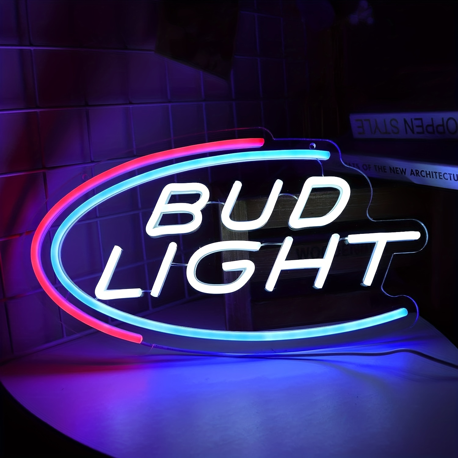 1 pc Bud Light LED Neon Sign, Wall Decor Neon Sign for Parties, Bars, Garages, Clubs, Men's Caves, Bedrooms and Home Wall Decor, 5 V USB Power Supply