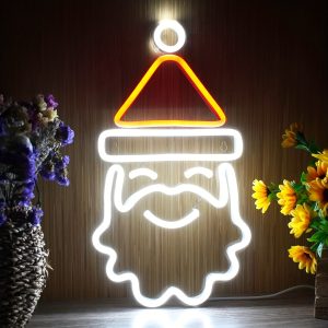 1 pc Christmas Santa Claus Wall Neon Decoration, Dimmable LED Christmas Ambiance Wall Decoration Neon Sign, Perfect for Christmas Party, Bedroom, Birthday Party, Pubs, Shops, Games Room, Clubs, Rooms, Friends Gathering Wall Decorations, Preferred as a Birthday or Christmas Gift for Friends' Families, USB Powered Illuminated Sign Hanging Unit, 5V USB Power Supply