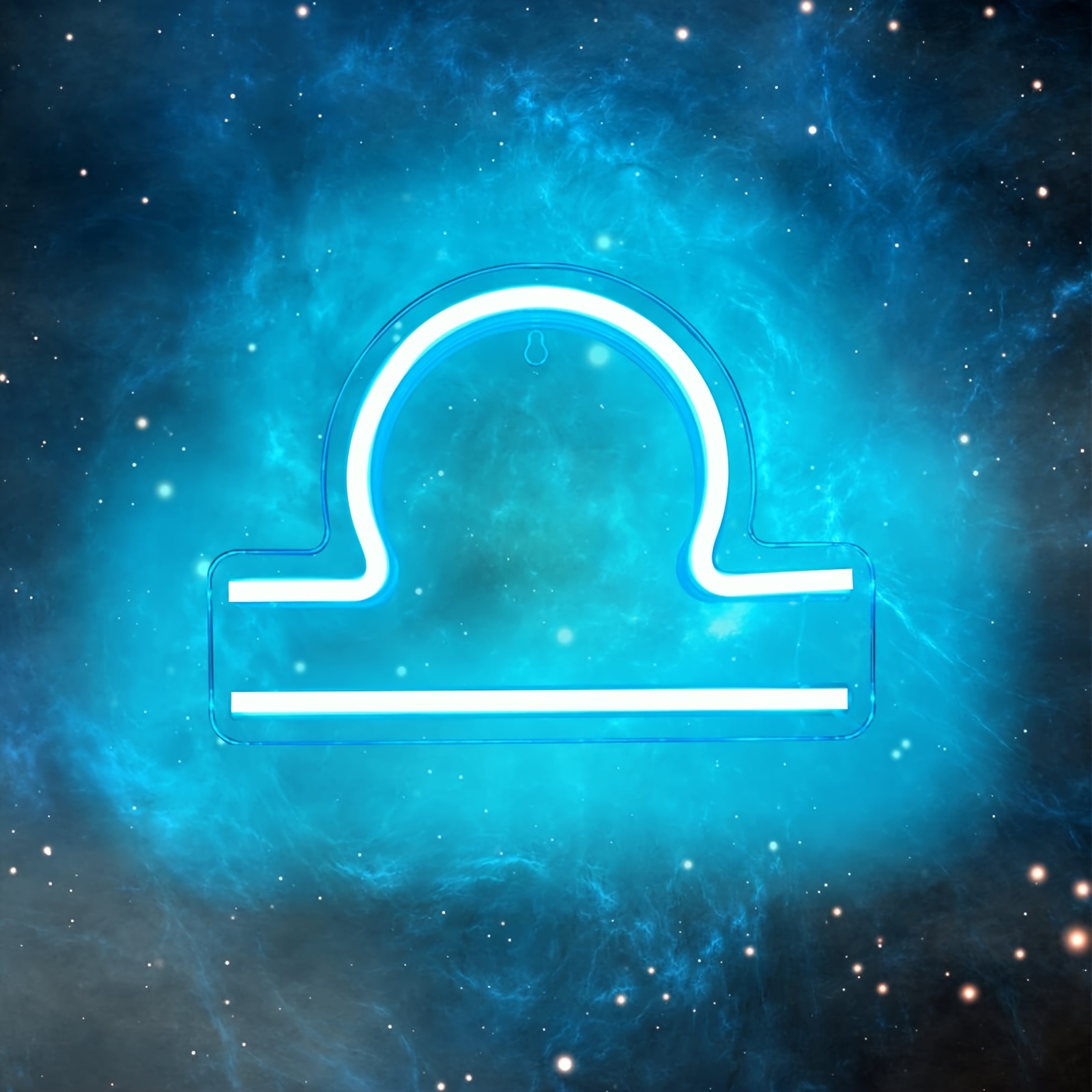 1 pc The Libra LED Neon Sign, Astrology Horoscope Ambiance Wall Decoration Neon Sign for Home, Party, Living Room, Bar, Club, Game Room, as Birthday, Holiday Gift, Bedroom and Home Wall Decoration, USB Powered Illuminated Sign Hanging Unit, 5V USB Power Supply - 图片 5