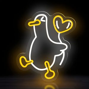 1 pc Goose with Ballon LED Neon Sign, Cute Ambiance Wall Decoration Neon Sign for Home Party, Living Room, Bar, Club, Kids Room, Game Room, as Birthday, Holiday Gift, Bedroom and Home Wall Decoration, USB Powered Illuminated Sign Hanging Unit, 5V USB Power Supply