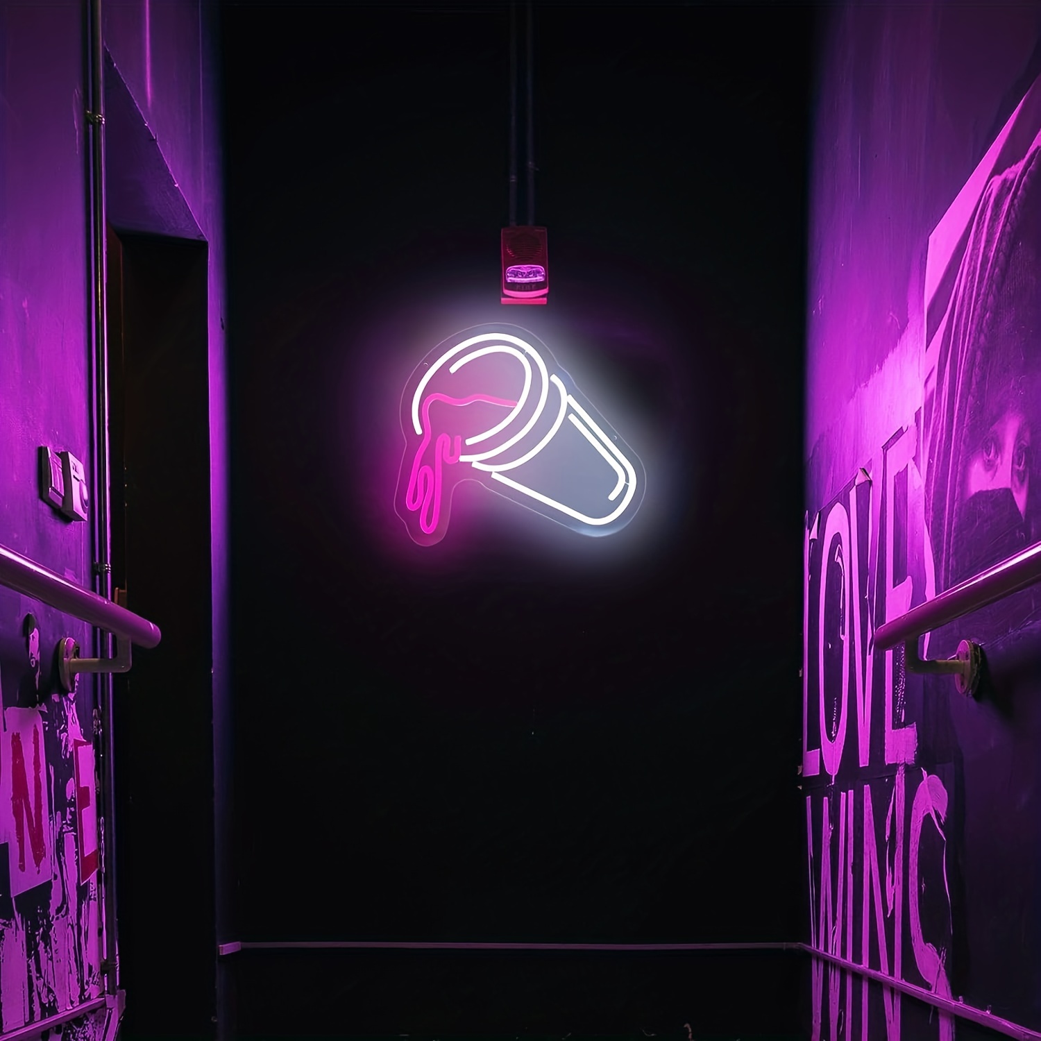 1 pc Double Cups LED neon sign, ambient wall decoration neon sign for party, restaurant, home bar, coffee shop, living room, bar, bedroom and home wall decoration, preferred as friends and family birthday, holiday gift, USB powered light up sign hanging device, 5V USB power supply - 图片 6