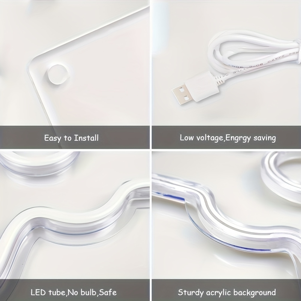 1 pc Happy Birthday Neon Sign, 3D Engraving, LED Neon, suitable for birthday parties, events, children's rooms, bedrooms, living rooms and home decorations, unique and ideal gift for birthdays, parties, ceremonies, children's day, housewarming, etc. - 图片 7