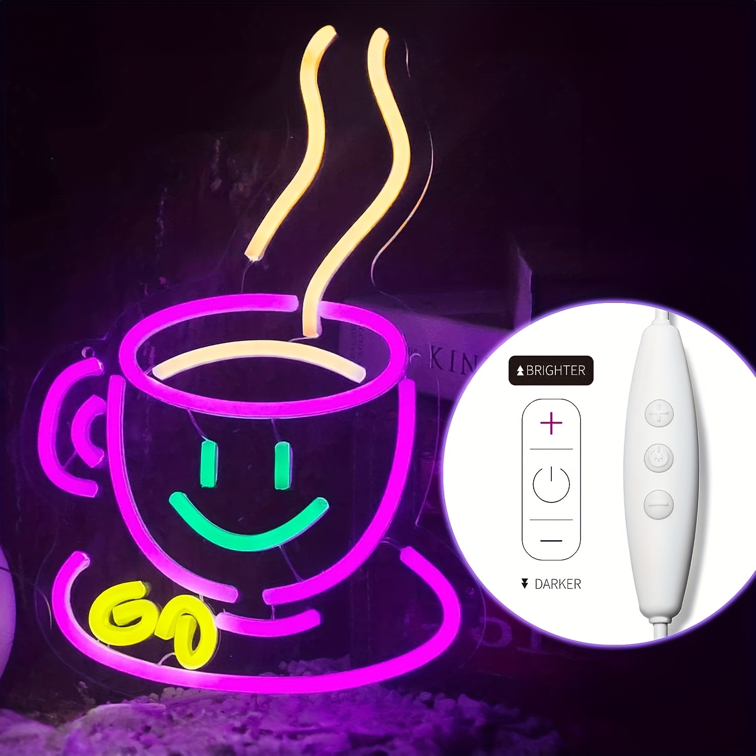 1 pc Coffee and Tea Bar LED Neon Sign, Wall Decoration Neon Sign for Kitchen, Clubs, Coffee Shops, Hotels, Bedrooms, Shops, Rooms, Friends Gatherings, Coffee Lovers Wall Decoration, 5 V USB Power Supply - 图片 6