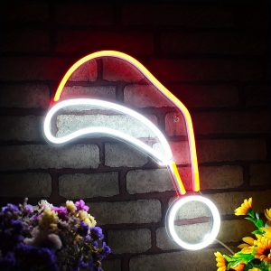 1 pc Christmas Hat Wall Neon Decoration, Dimmable LED Christmas Ambiance Wall Decoration Neon Sign, great for Christmas parties, bedrooms, birthday parties, pubs, shops, games rooms, clubs, rooms, friends party wall decorations, as a friends family birthday, Christmas gift preferred, USB powered light up sign hanging device, 5V USB power supply