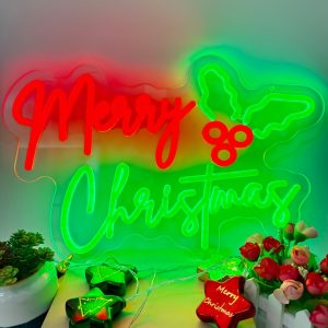 1 pc Merry Christmas Wall Neon Decoration, Dimmable LED Christmas Ambiance Wall Decoration Neon Sign, perfect for Christmas parties, bedrooms, birthday parties, pubs, shops, games rooms, clubs, rooms, friends party wall decorations, as a friend's family birthday, Christmas gift preferred, USB powered light up sign hanging unit, 5V USB power supply