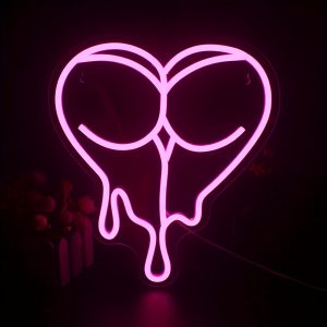 1 pc Love LED Neon Sign, Wall Decor Neon Sign for Home, Wedding, Party, Engagement, Bar, Living Room, Birthday and Valentine's Day Holiday Gifts, Bedroom and Home Wall Decor, USB Powered Illuminated Sign Hanging Unit, 5V USB Power Supply