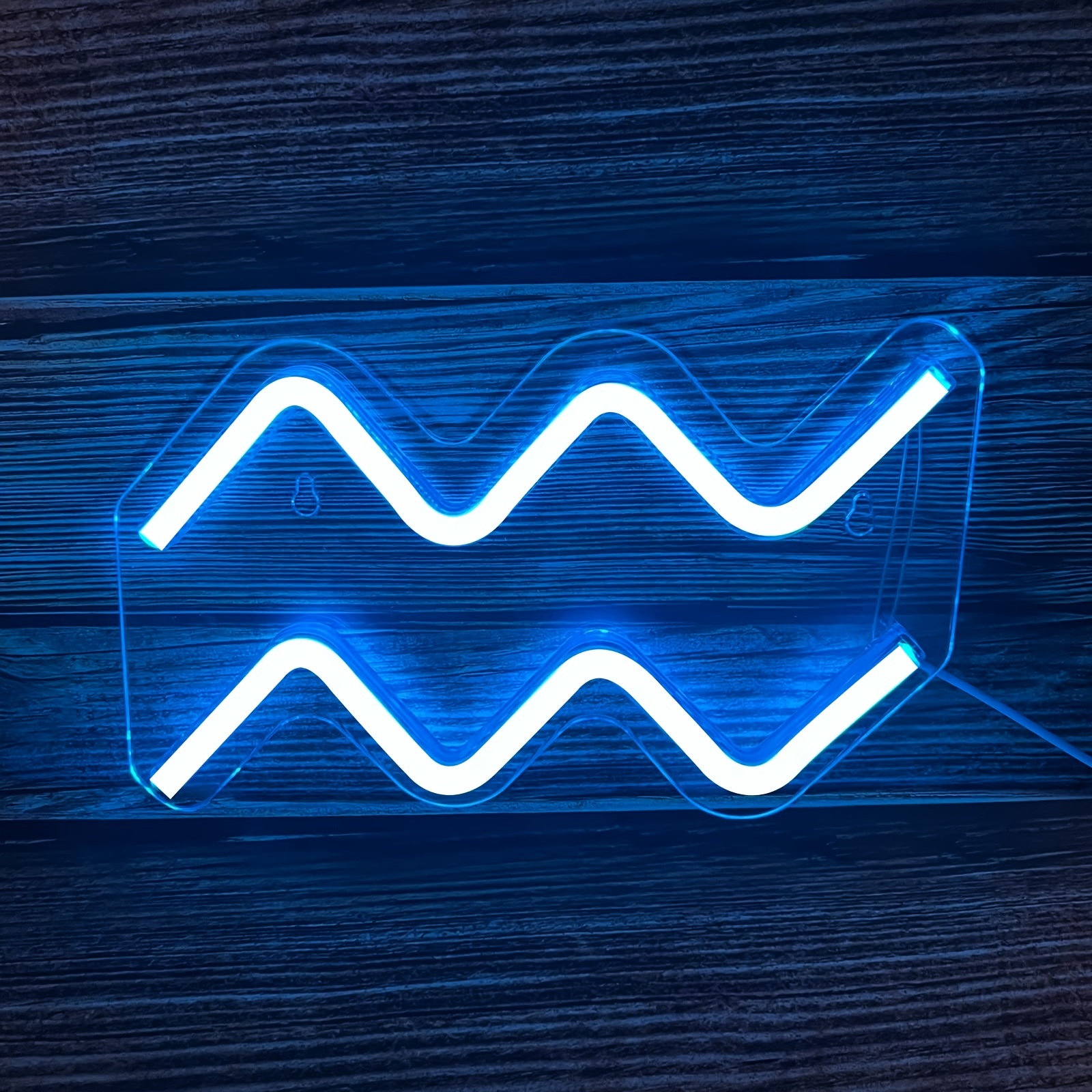 1 pc The Aquarius LED Neon Sign, Astrology Horoscope Ambiance Wall Decoration Neon Sign for Home, Party, Living Room, Bar, Club, Game Room, as Birthday, Holiday Gift, Bedroom and Home Wall Decoration, USB Powered Illuminated Sign Hanging Unit, 5V USB Power Supply - 图片 2