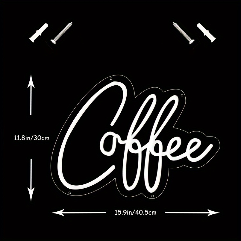 1 pc Coffee LED neon sign, ambient wall decoration neon sign for coffee shops, theme parties, living rooms, bars, clubs, hotels, clubs, as a birthday, holiday gift, bedroom and home wall decoration, USB powered illuminated sign hanging device, 5V USB power supply - 图片 3