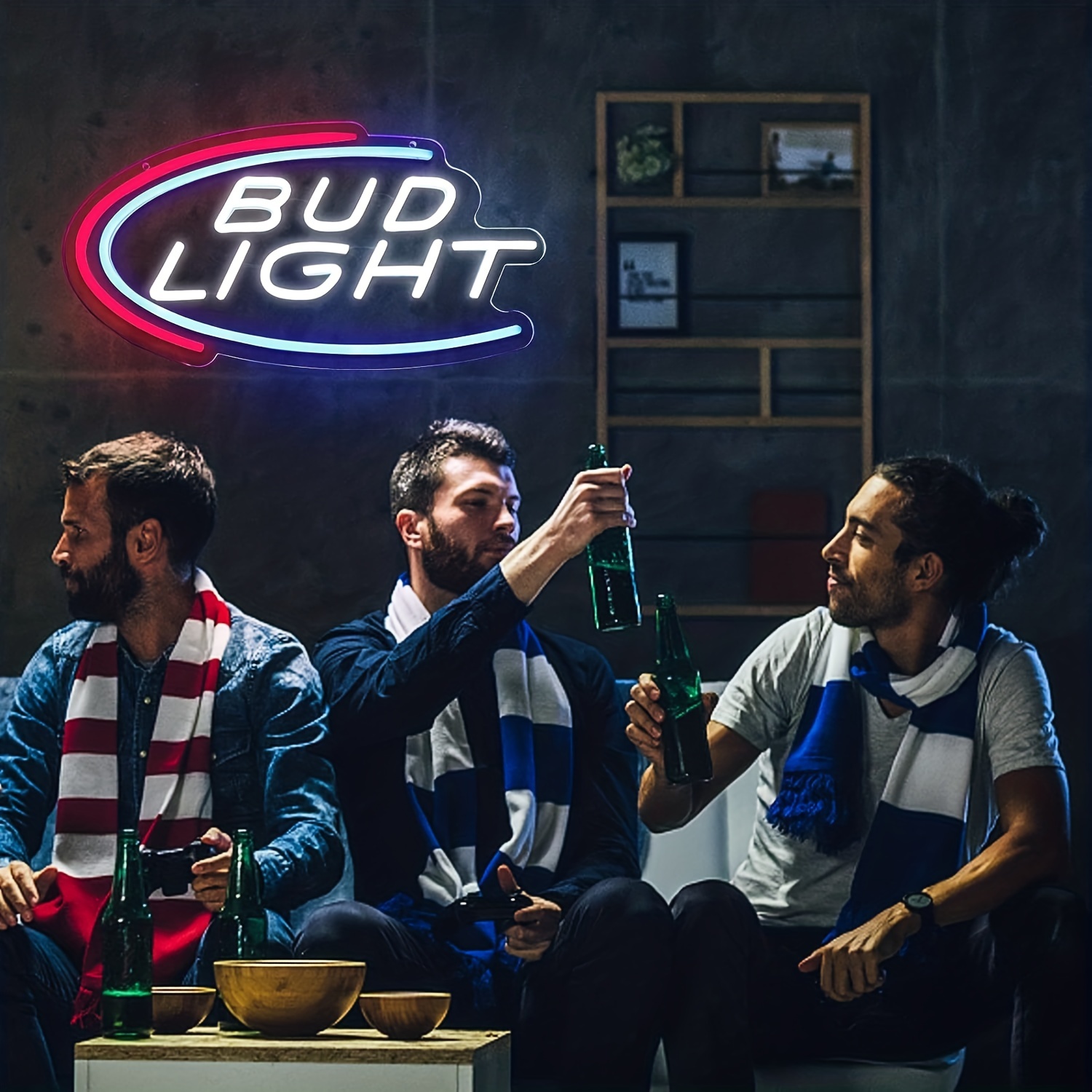 1 pc Bud Light LED Neon Sign, Wall Decor Neon Sign for Parties, Bars, Garages, Clubs, Men's Caves, Bedrooms and Home Wall Decor, 5 V USB Power Supply - 图片 5