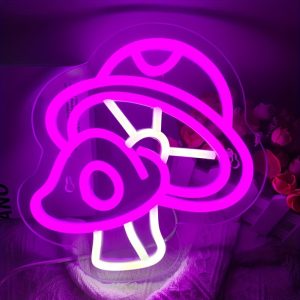 1 pc Cute Mushroom LED Neon Sign, Ambient Wall Decoration Neon Sign for parties, game rooms, homes, clubs, living rooms, bars, bedrooms and home wall decorations, preferred as birthday and holiday gifts for friends and family, USB Powered Illuminated Sign Hanging Unit, 5V USB Power Supply