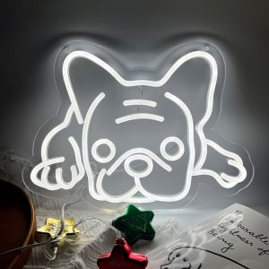1 pc French Bulldog LED Neon Sign, Ambient Wall Decor Neon Sign for Pet Shops, Parties, Living Rooms, Offices, Bars, Clubs, as Birthday, Holiday Gifts, Bedroom and Home Wall Decor Neon Sign, 5 V USB Power Supply