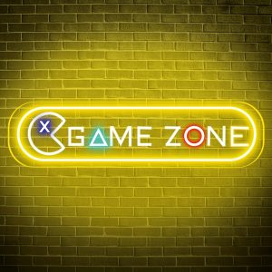 1 pc Game Zone LED neon sign, ambient wall decoration neon sign for office, shop, party, game room, family, club, living room, bar, bedroom and home wall decoration, preferred as friends and family birthday, holiday gift, USB powered illuminated sign hanging device, 5V USB power supply