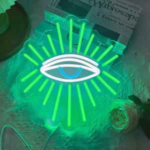 1 pc Evil Eyes LED Neon Sign, Wall Decor Neon Sign for Home, Bar, Living Room, Game Room, Birthday Party and Halloween Gifts, Bedroom and Home Wall Decor, 5 V USB Power Supply